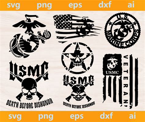 USMC Marine Corps Rank Insignia Chevrons, All Colors, Digital Vector SVG, png, dxf, ai,. . Cricut usmc svg free